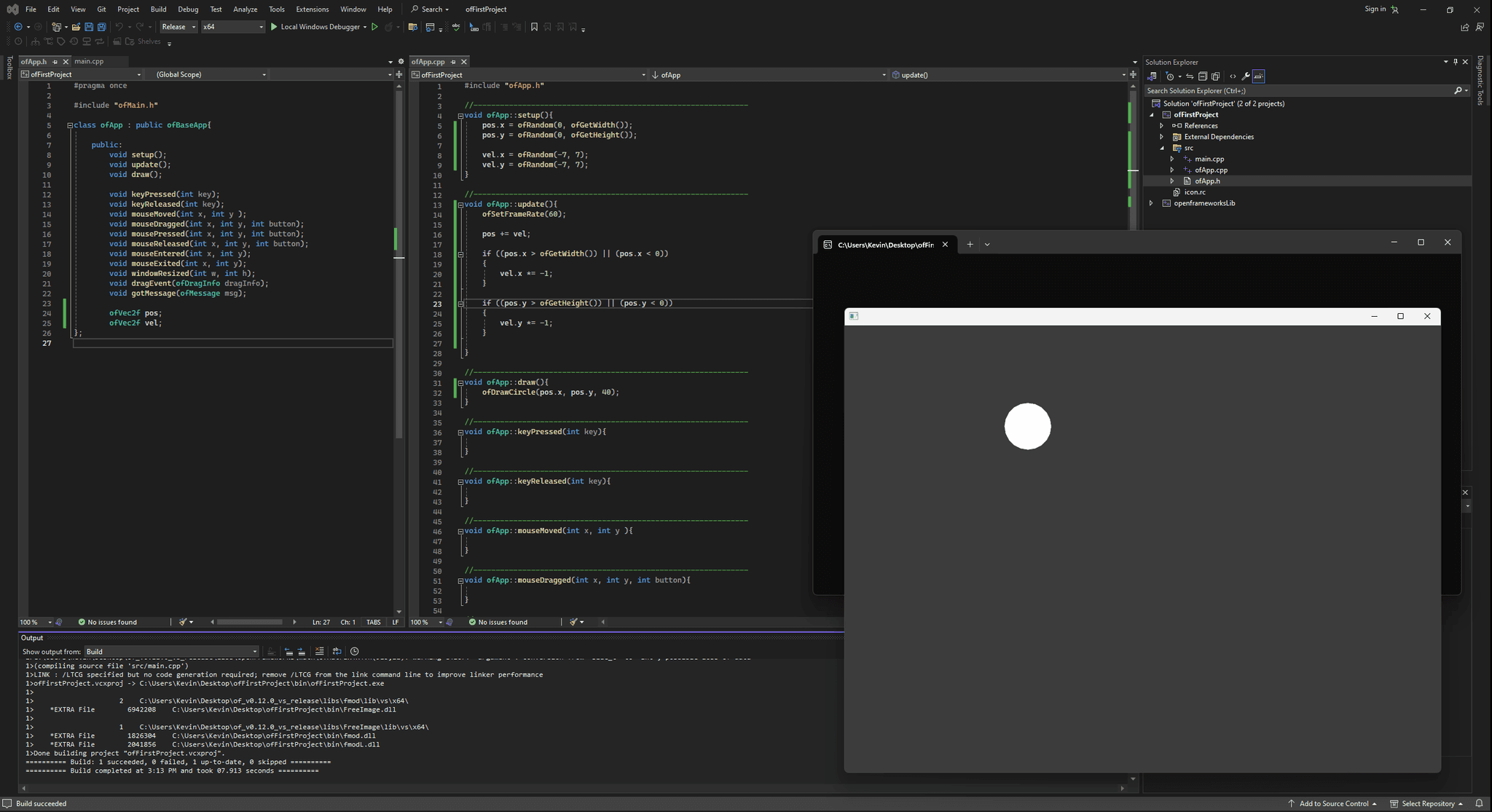 openFrameworks' / Visual Studio